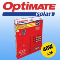 OptiMate Solar - 12V Battery Charger/Optimiser with 40W Solar Panel - Solar Panel Size: 68 x 43 cm