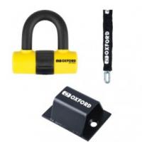 Oxford Cro-Mo 12mm 1.5M Chain + HD Max Yellow Disc Lock + Brute Force Anchor