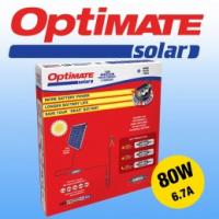OptiMate Solar - 12V Battery Charger/Optimiser with 80W Solar Panel - Solar Panel Size: 78 x 69 cm