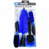 Oxford Brush & Scrub Motorcycle Cleaning Brushes 4 Pack