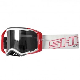 Shot Lite Grey Red Glossy MX Goggles